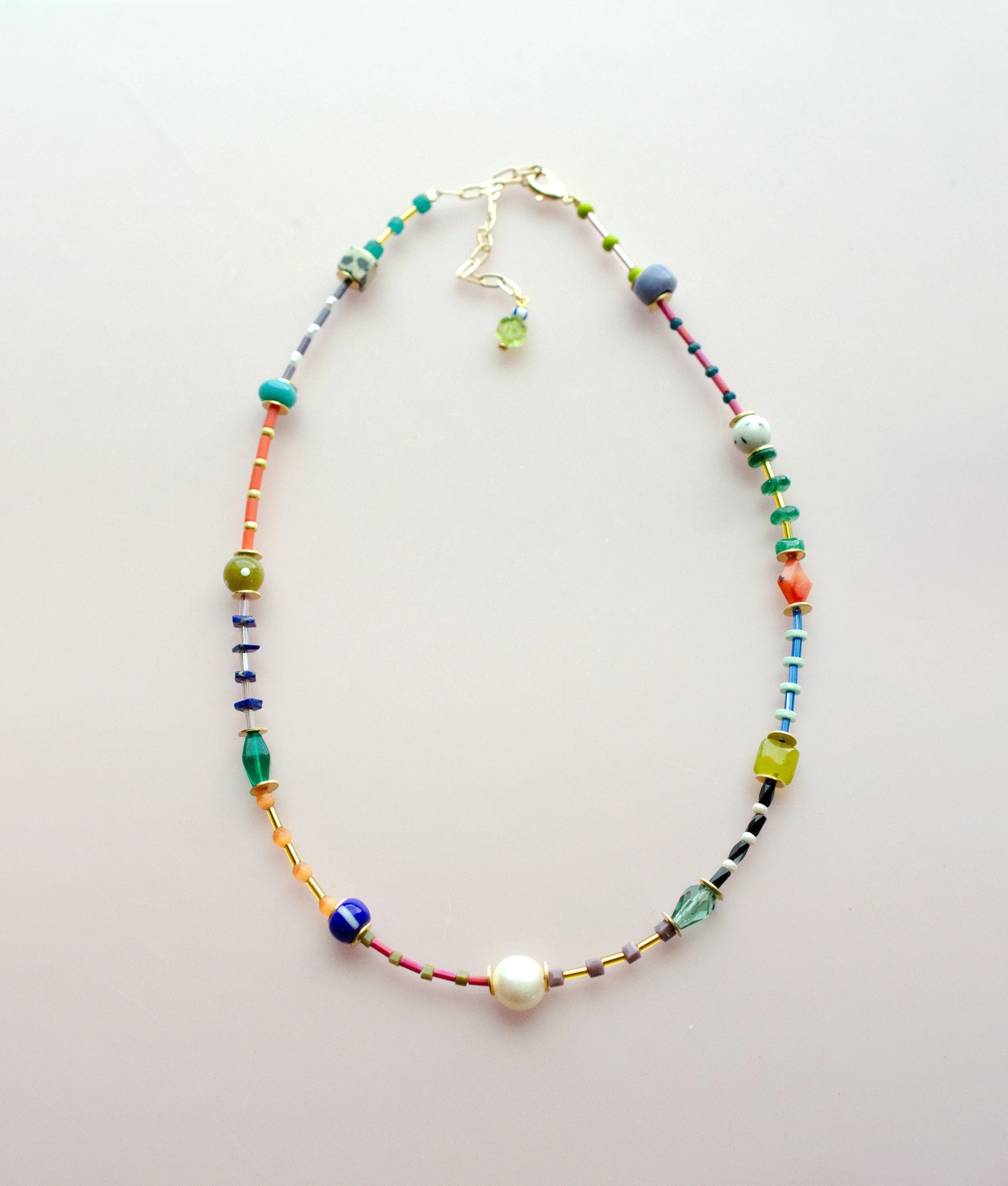 Colorful beaded friendship necklace, rainbow necklace, multicolored necklace, beaded colorful necklace, layering necklace,seed bead necklace