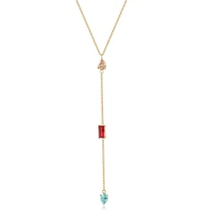 Colorful gemstone pendant necklace-NSSN809STGCZD