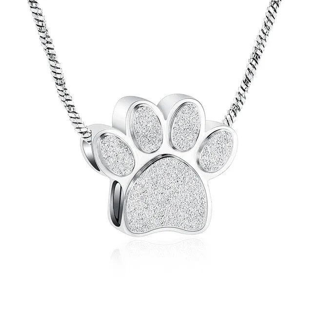 Colorful Pet Paw Cremation Necklace