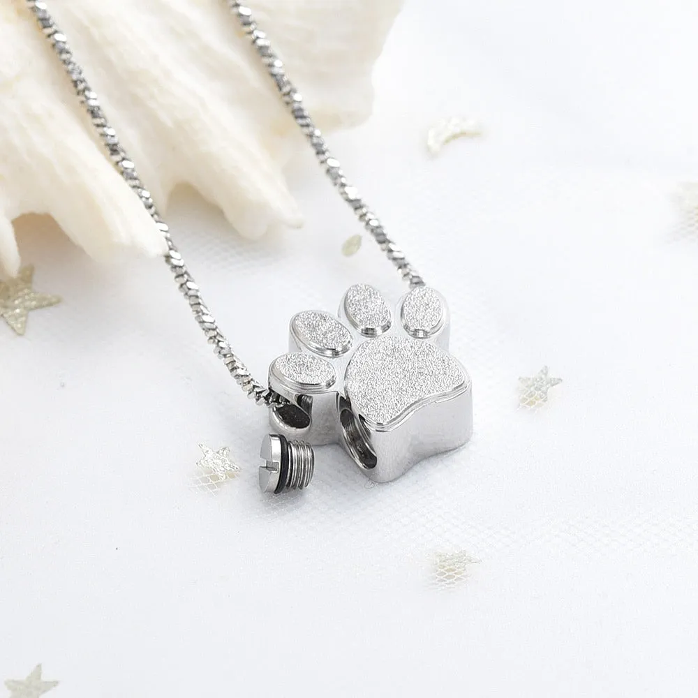Colorful Pet Paw Cremation Necklace