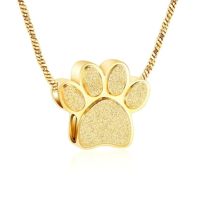 Colorful Pet Paw Cremation Necklace
