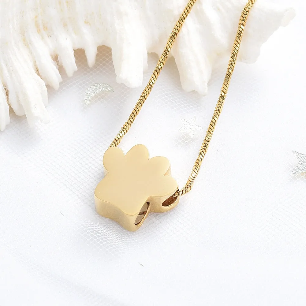 Colorful Pet Paw Cremation Necklace
