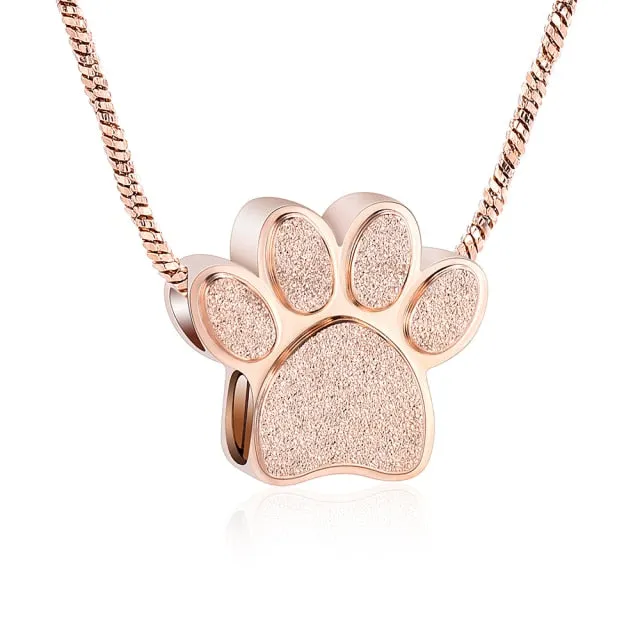 Colorful Pet Paw Cremation Necklace