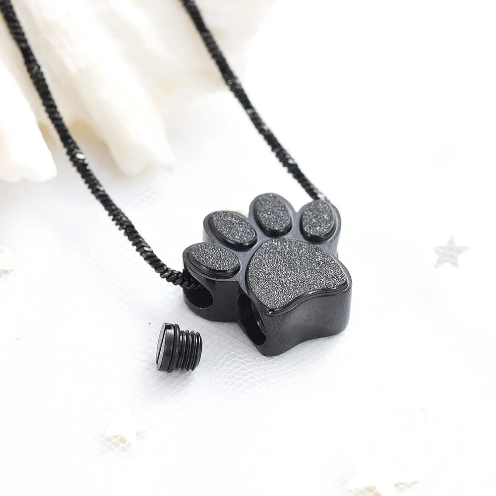 Colorful Pet Paw Cremation Necklace