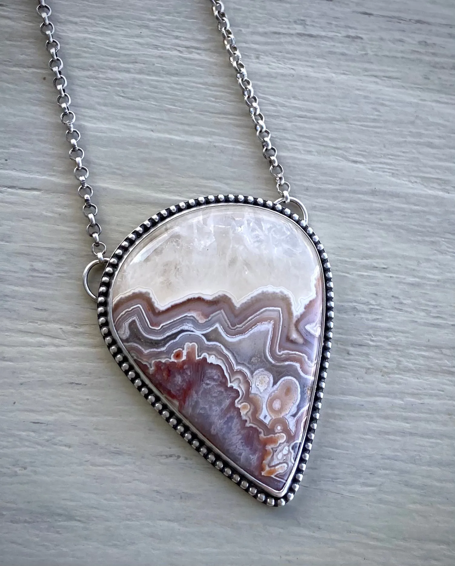 Crazy Lace Agate Necklace- Reserved