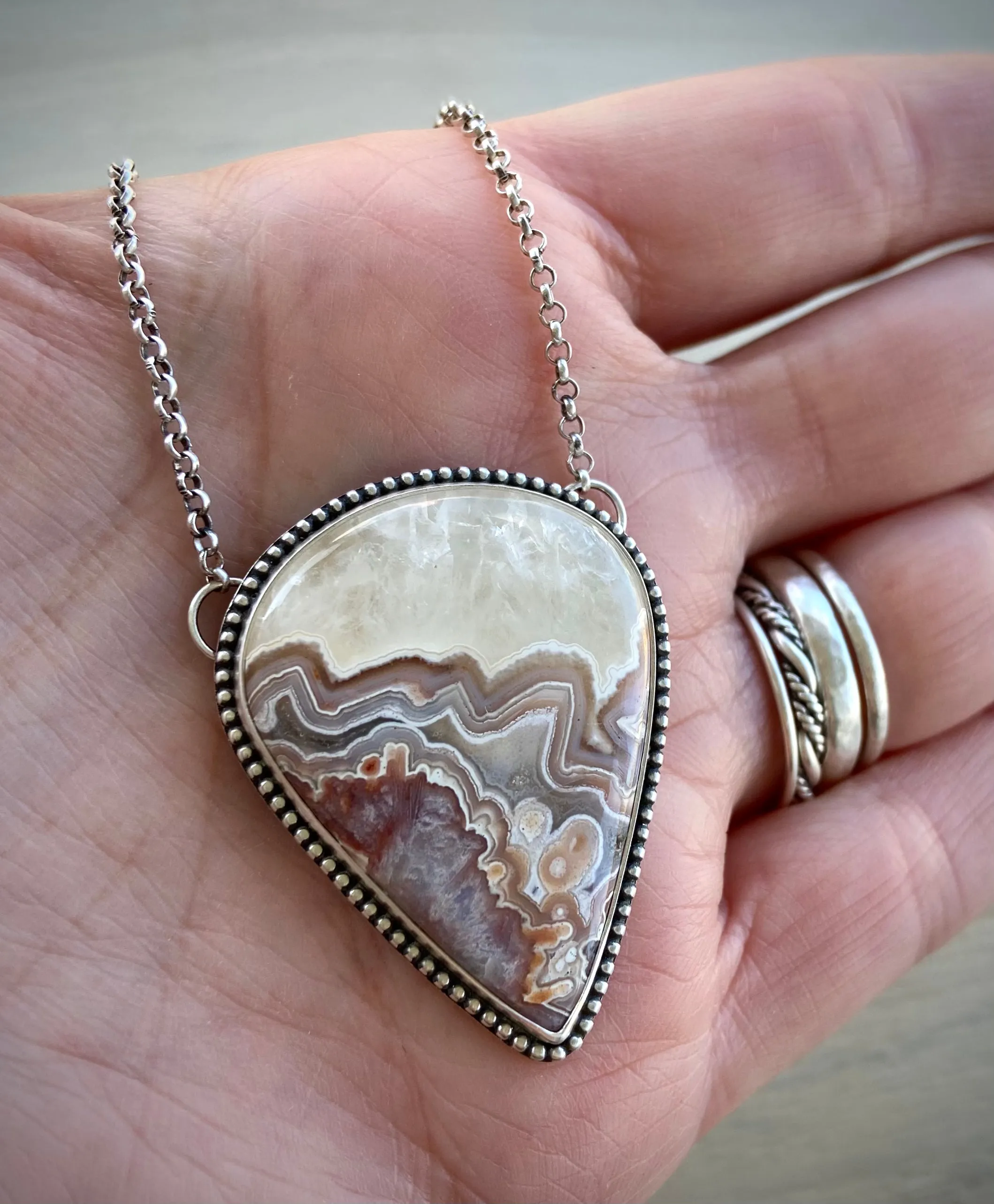Crazy Lace Agate Necklace- Reserved