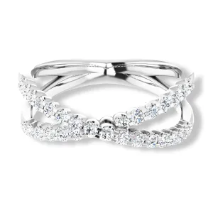 Criss Cross Round Diamond Band