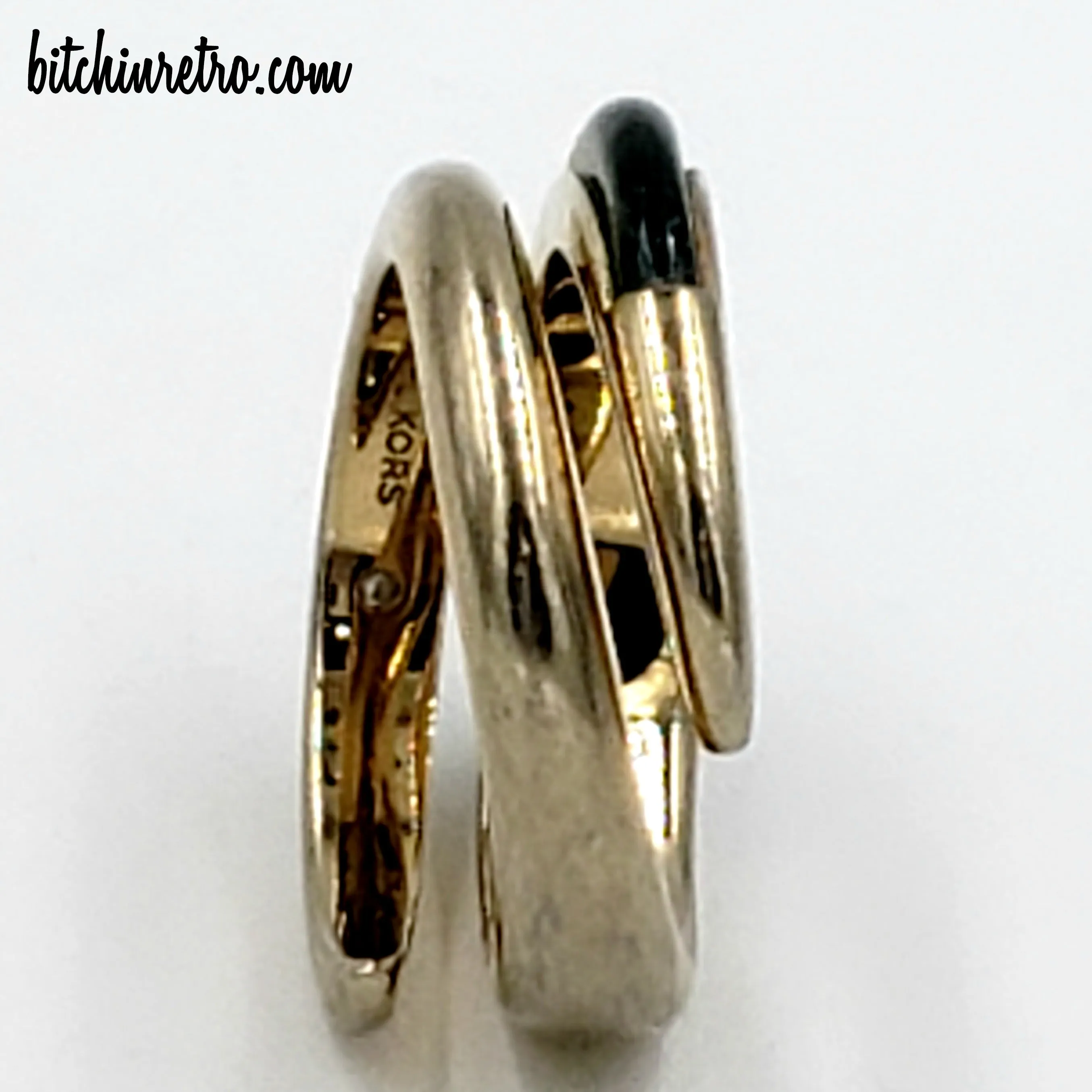 Crossover or Bypass Ring With Green Faux Jade Panel