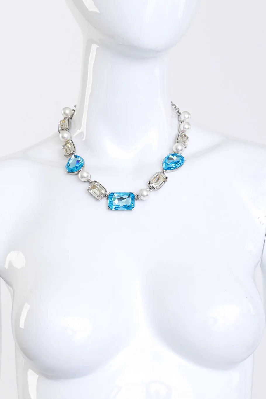 Crystal & Pearl Collar Necklace