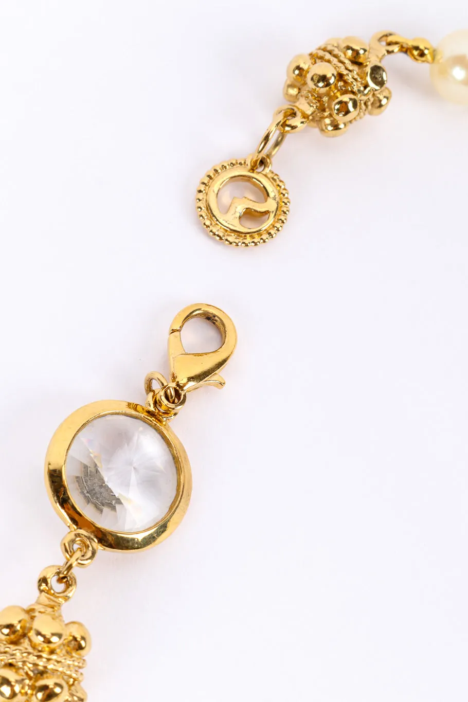 Crystal and Pearl Chain Necklace