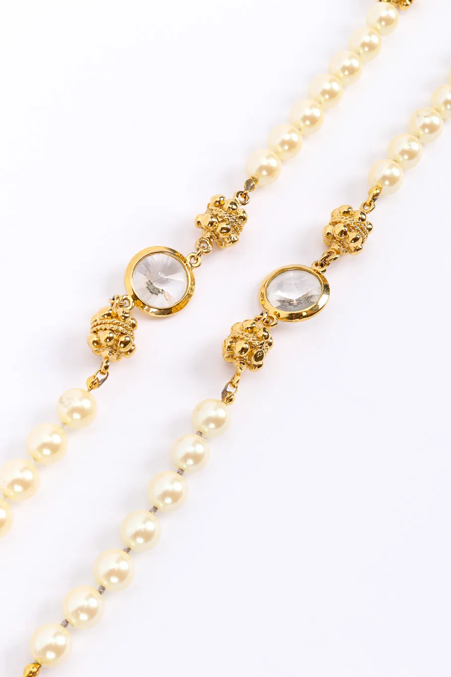 Crystal and Pearl Chain Necklace
