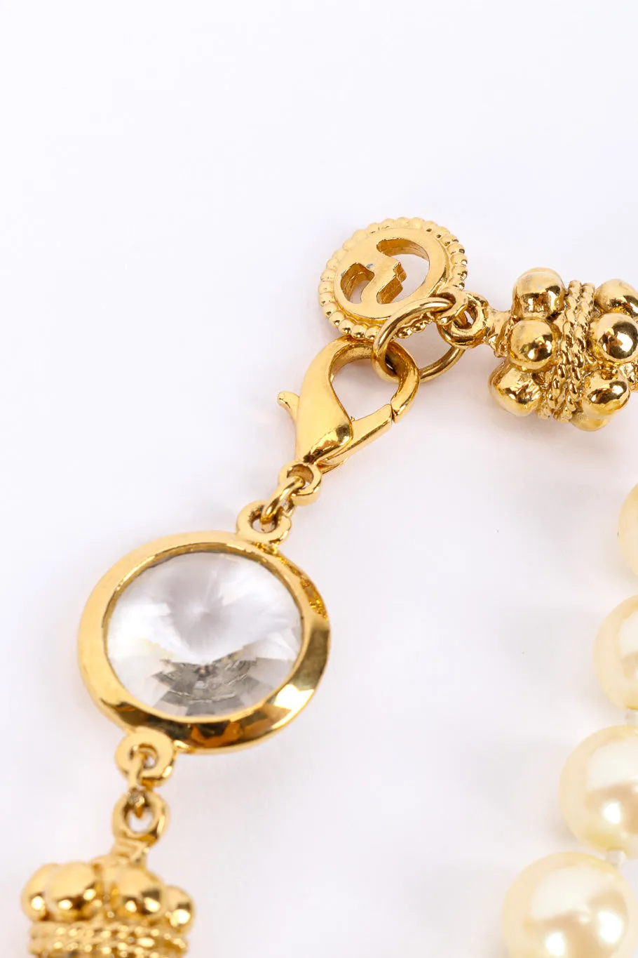 Crystal and Pearl Chain Necklace
