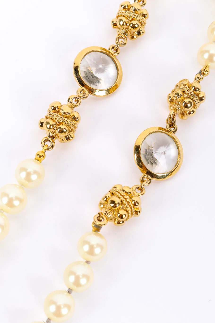 Crystal and Pearl Chain Necklace