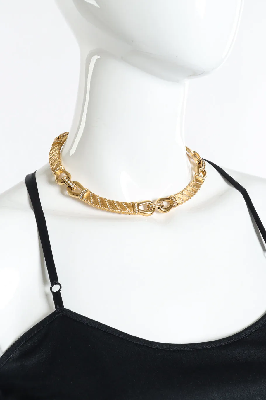 Crystal Bar Link Collar Necklace