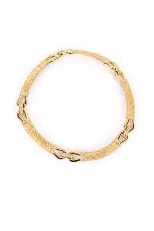 Crystal Bar Link Collar Necklace