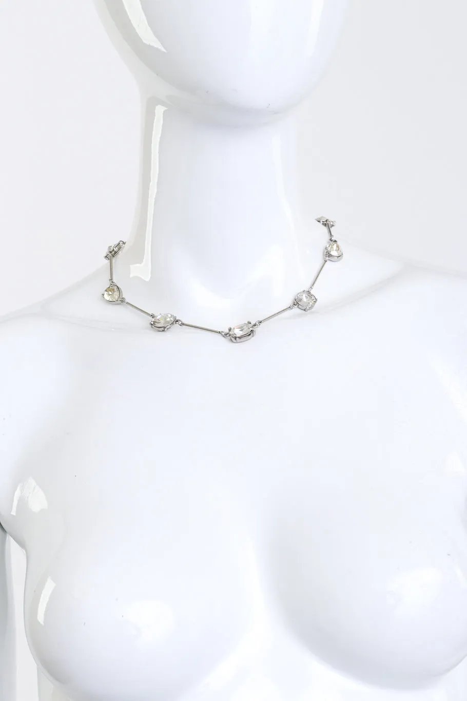 Crystal Bar Link Collar Necklace