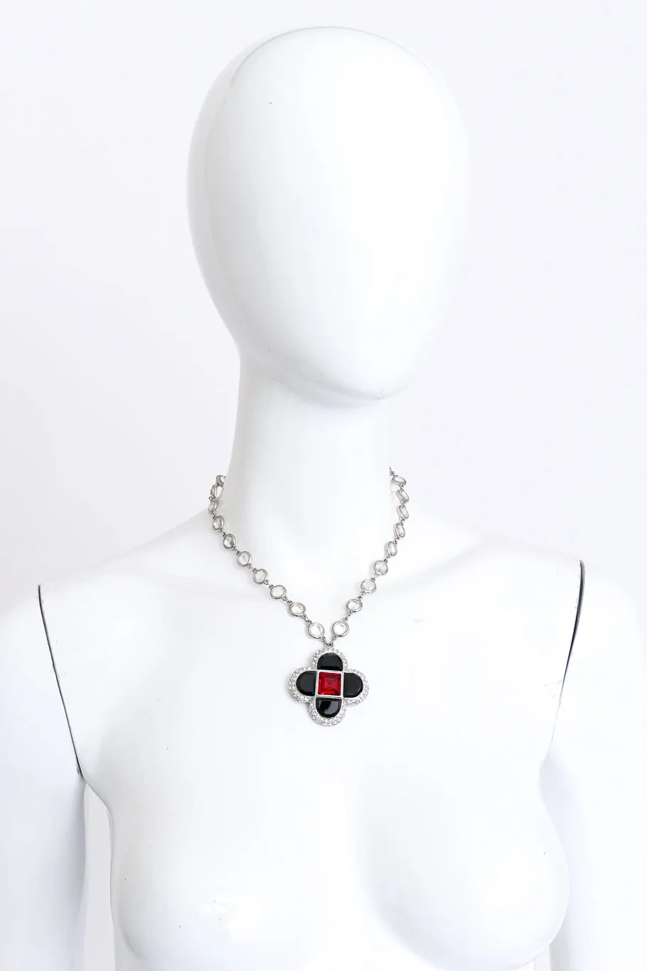 Crystal Cross Chiclet Chain Necklace