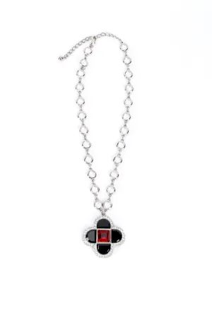 Crystal Cross Chiclet Chain Necklace