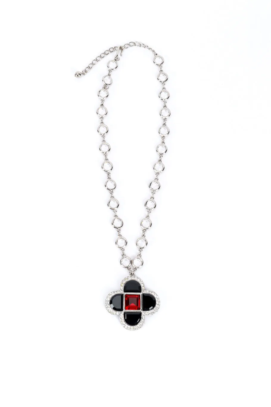 Crystal Cross Chiclet Chain Necklace