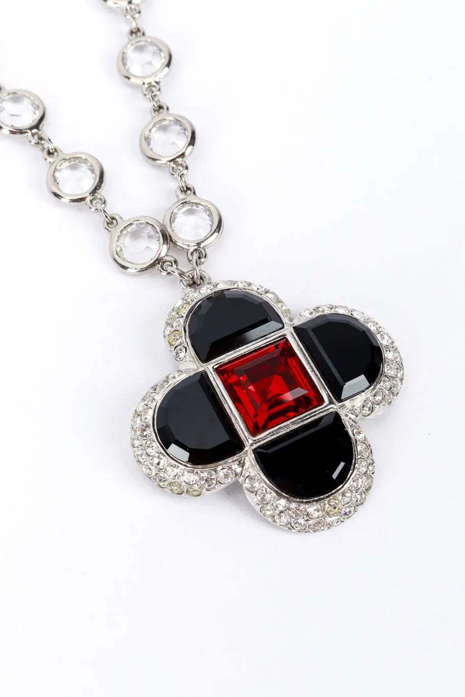 Crystal Cross Chiclet Chain Necklace