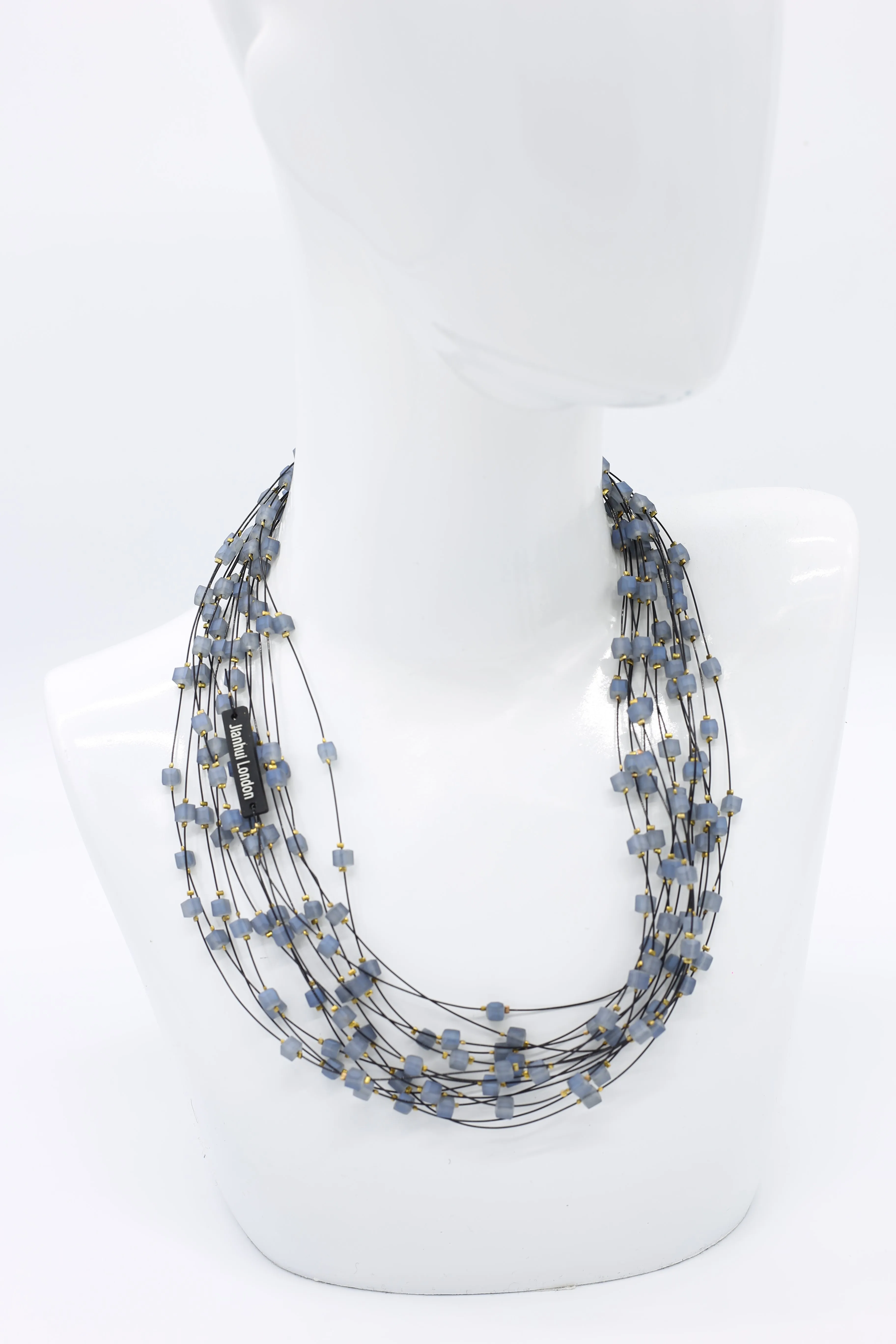 Crystal Cubes on Fishing Wire Necklaces - Small