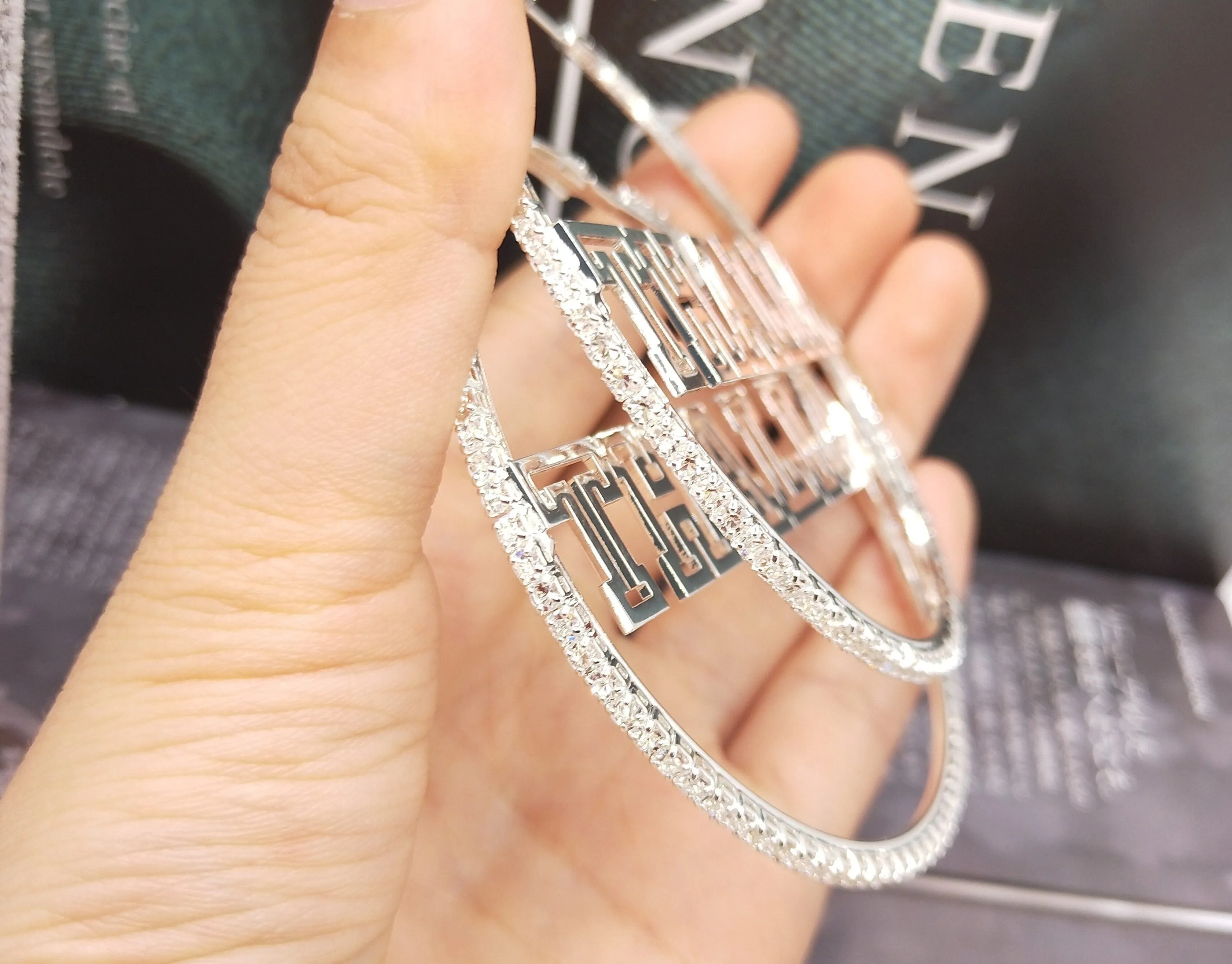 Crystal Custom Name Earrings