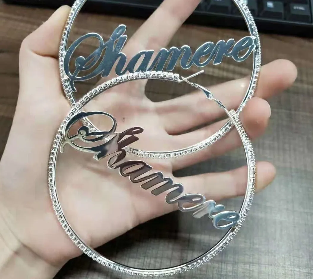 Crystal Custom Name Earrings