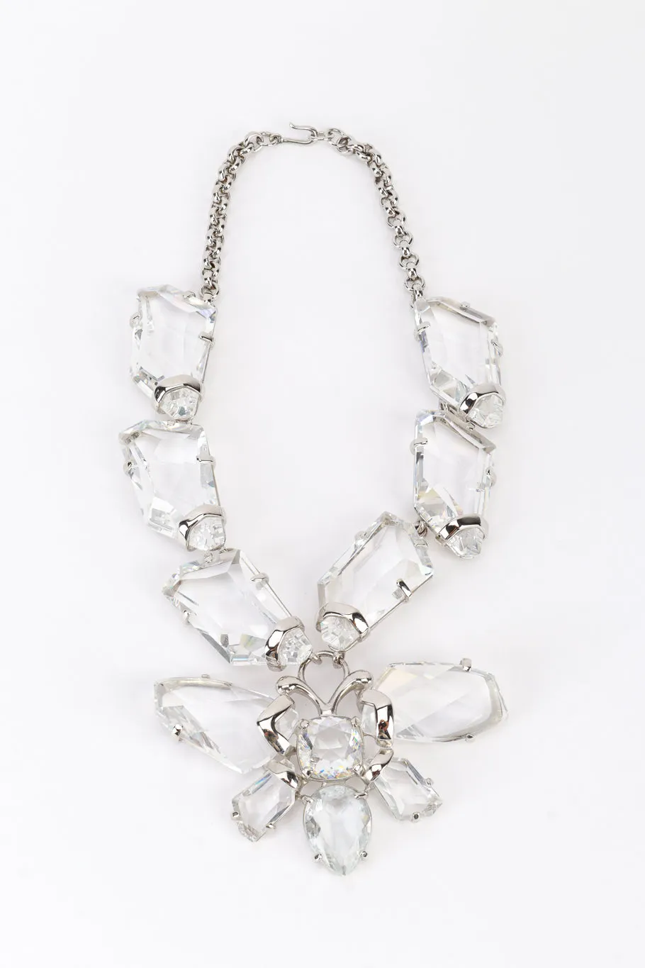 Crystal Ice Butterfly Pendant Necklace