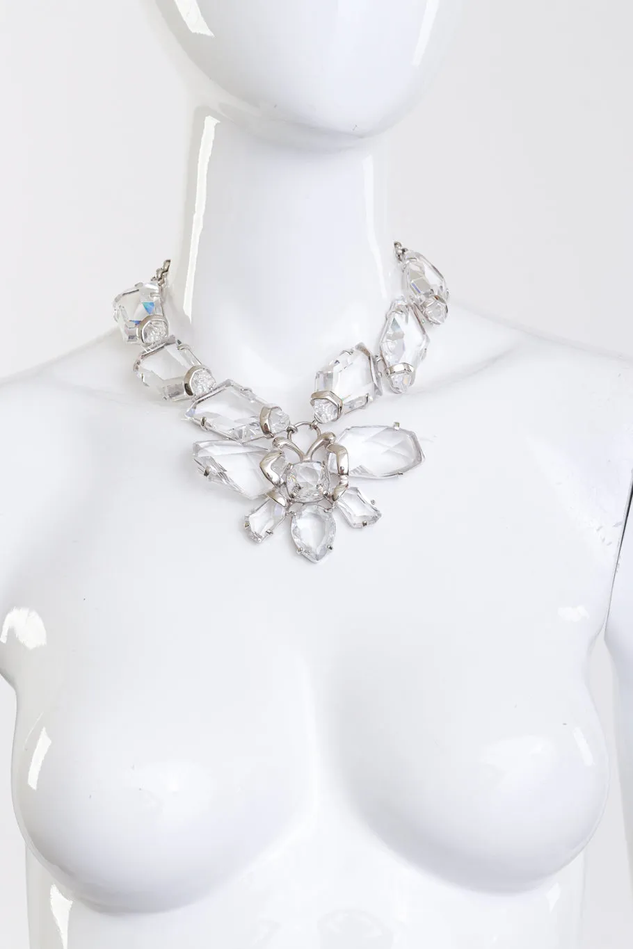 Crystal Ice Butterfly Pendant Necklace