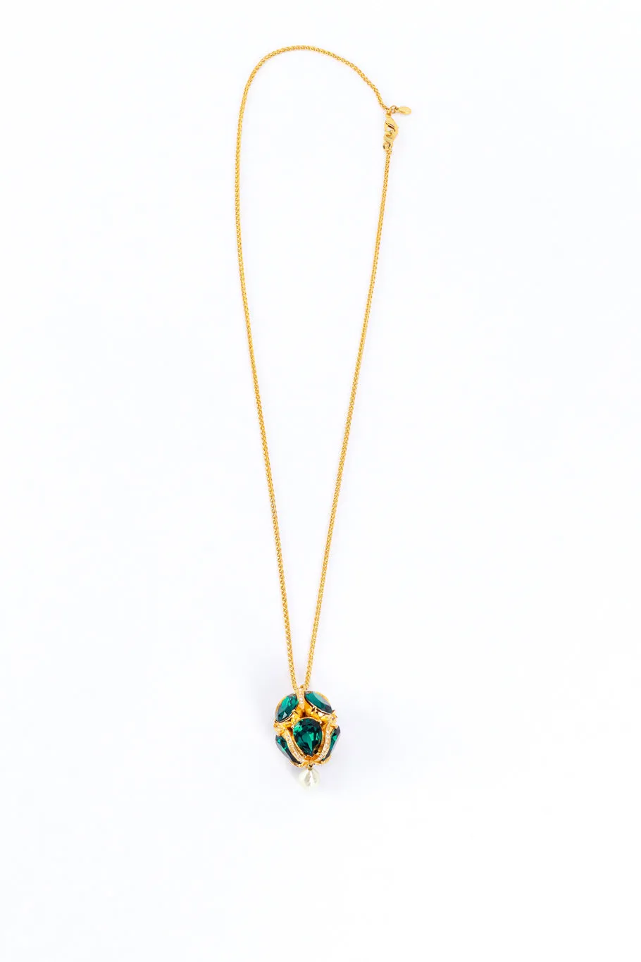 Crystal Imperial Egg Teardrop Pendant Necklace