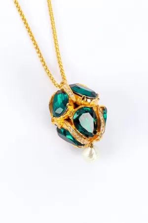 Crystal Imperial Egg Teardrop Pendant Necklace