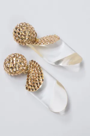 Crystal Lucite Earrings