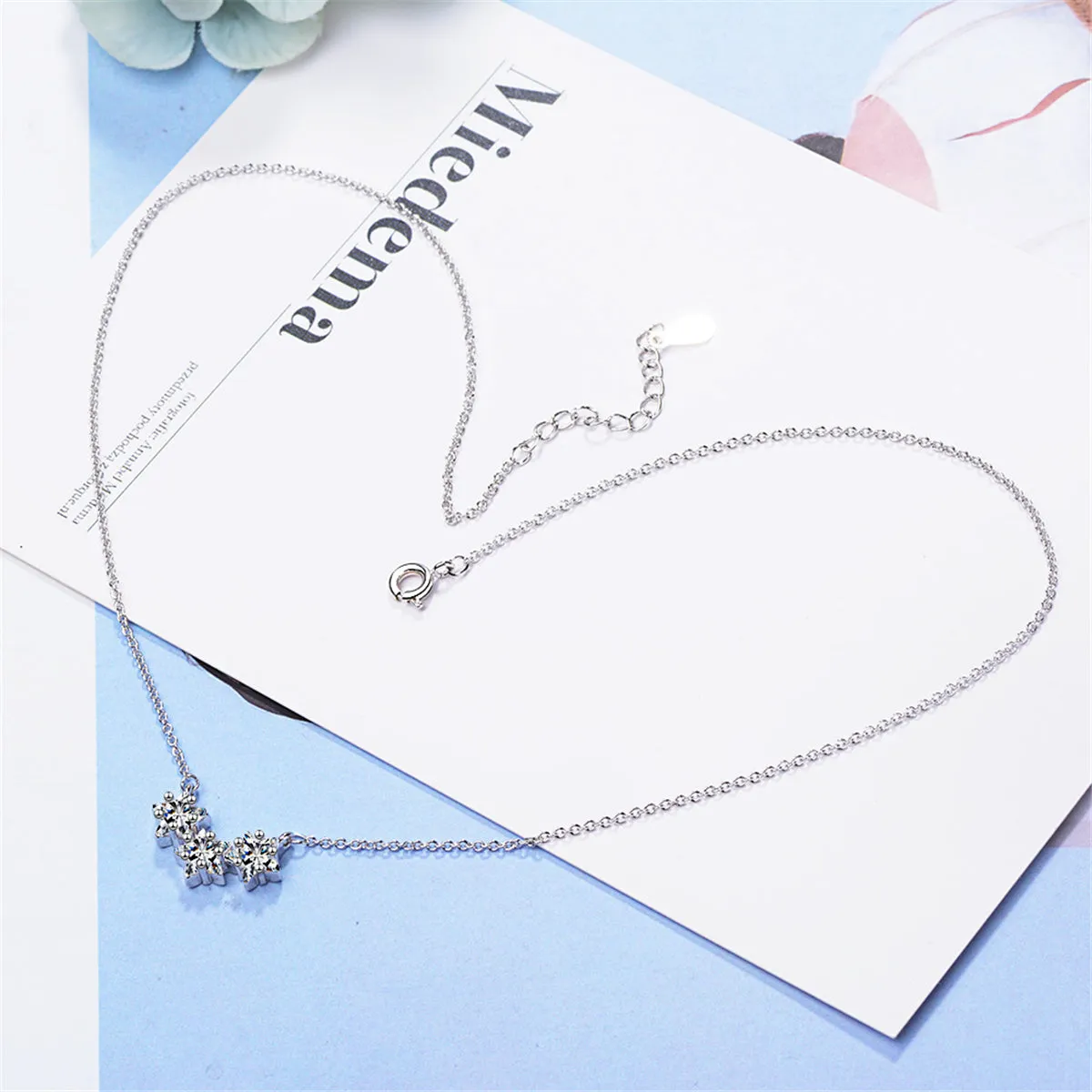 Cubic Zirconia & Silver-Plated Star Necklace
