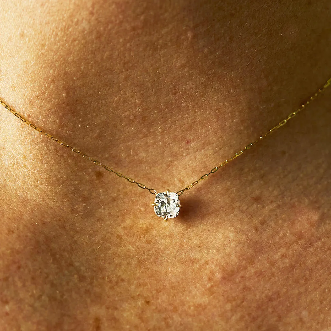 Cushion Cut Diamond Solitaire Necklace