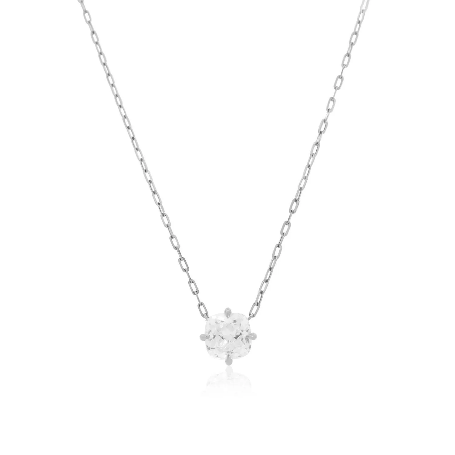 Cushion Cut Diamond Solitaire Necklace