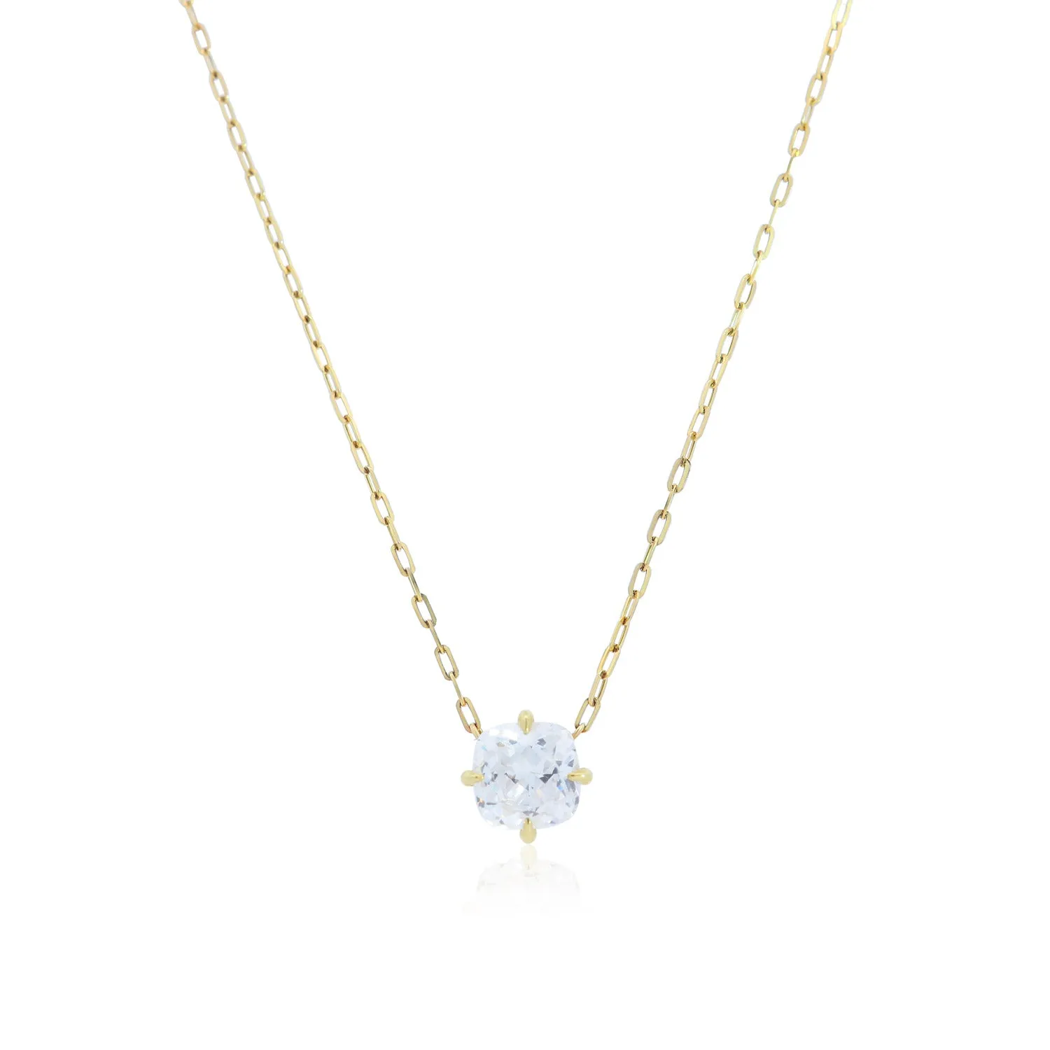 Cushion Cut Diamond Solitaire Necklace