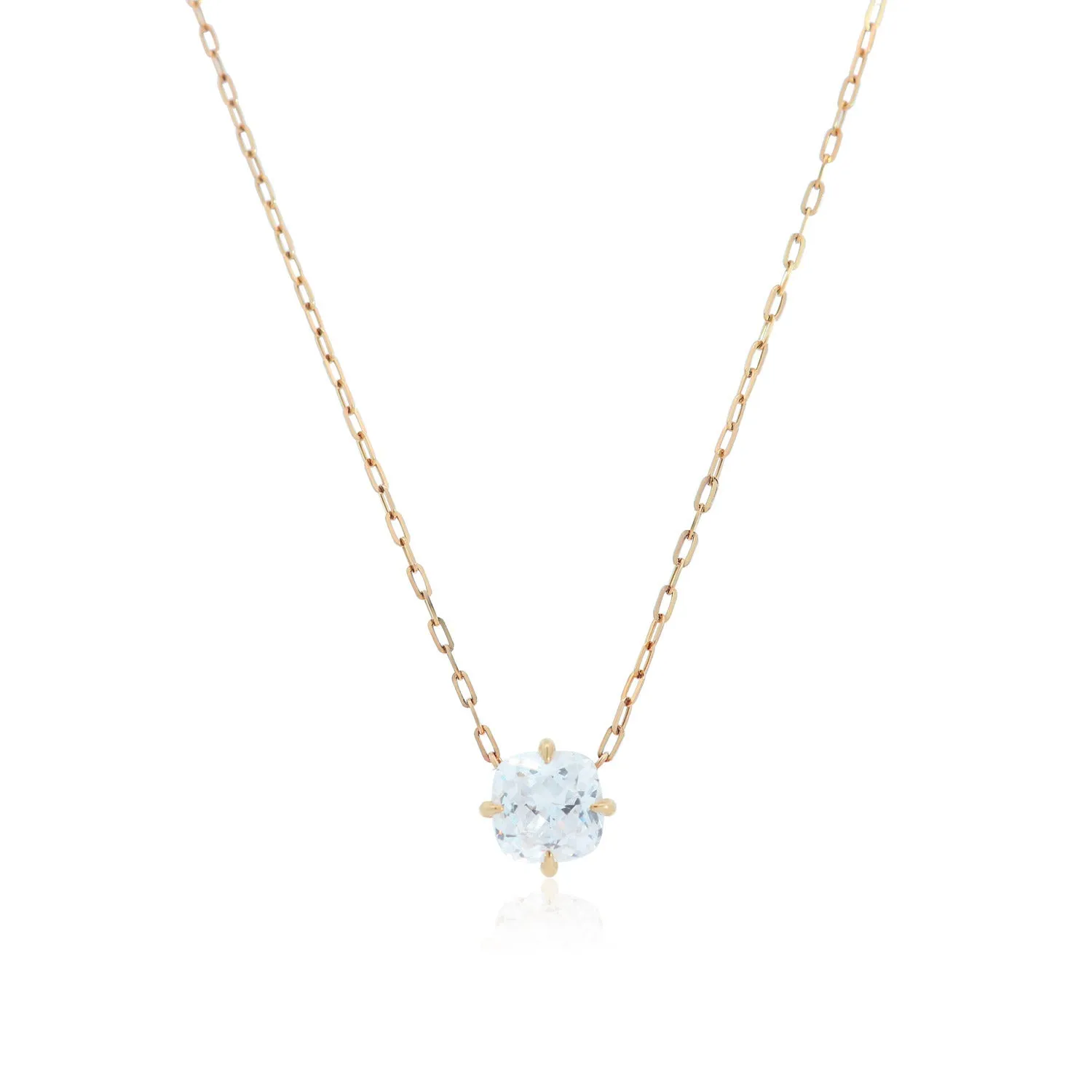Cushion Cut Diamond Solitaire Necklace