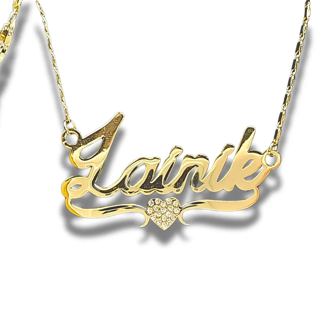 Custom Name Crystal Heart Necklace