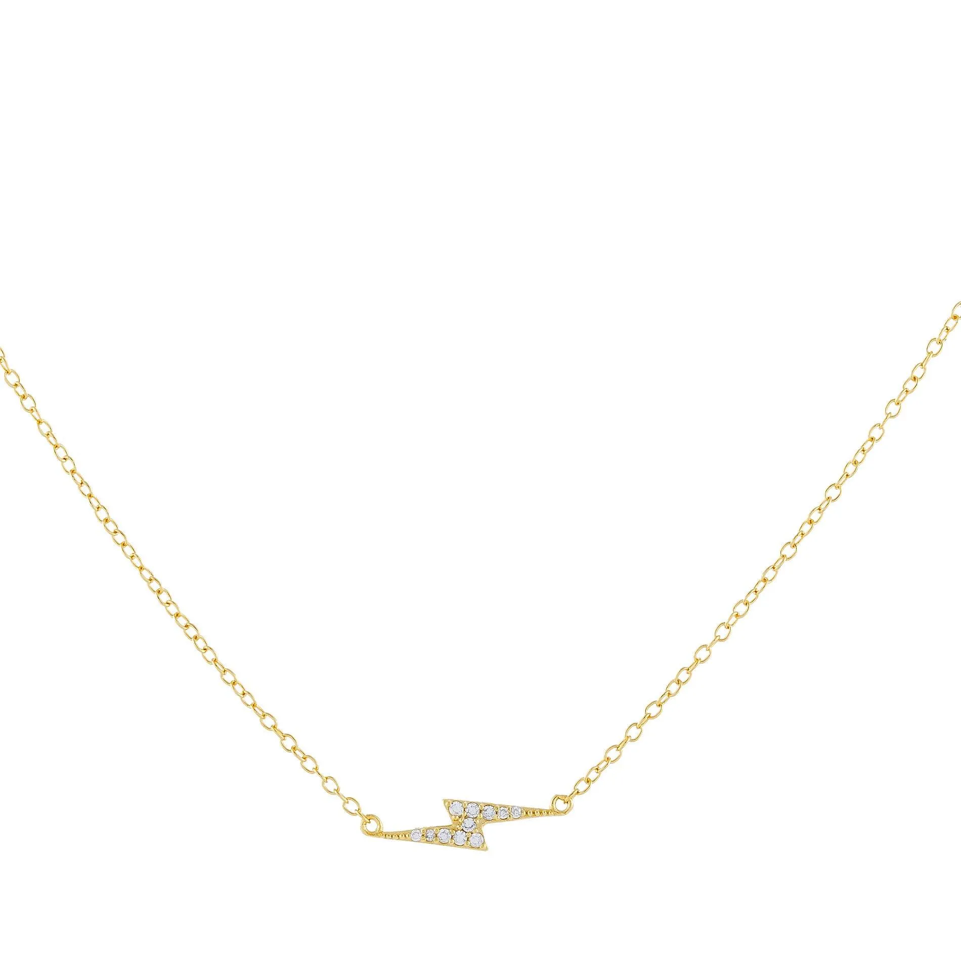 CZ Lightning Bolt Necklace