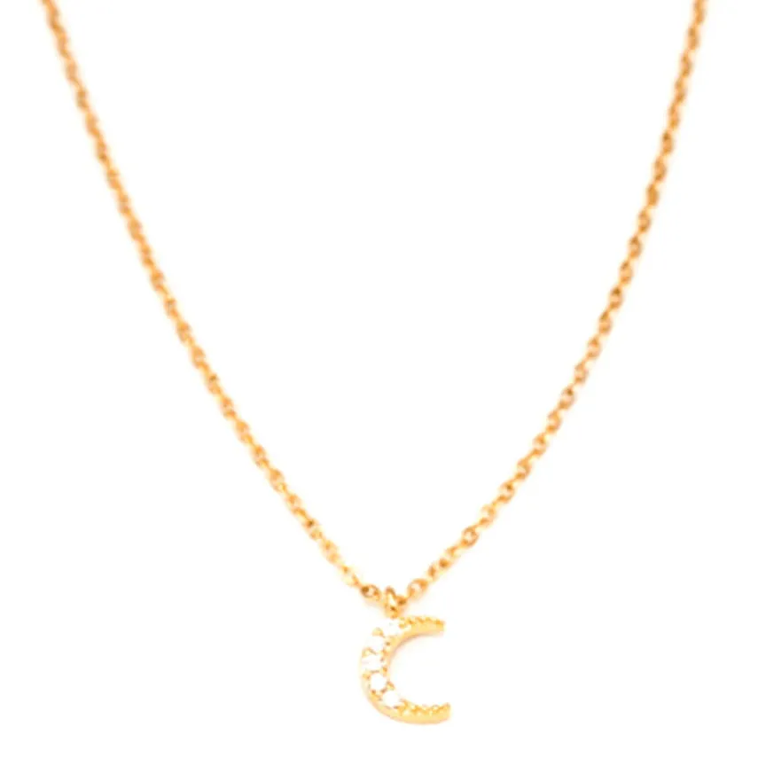 CZ Moon Necklace