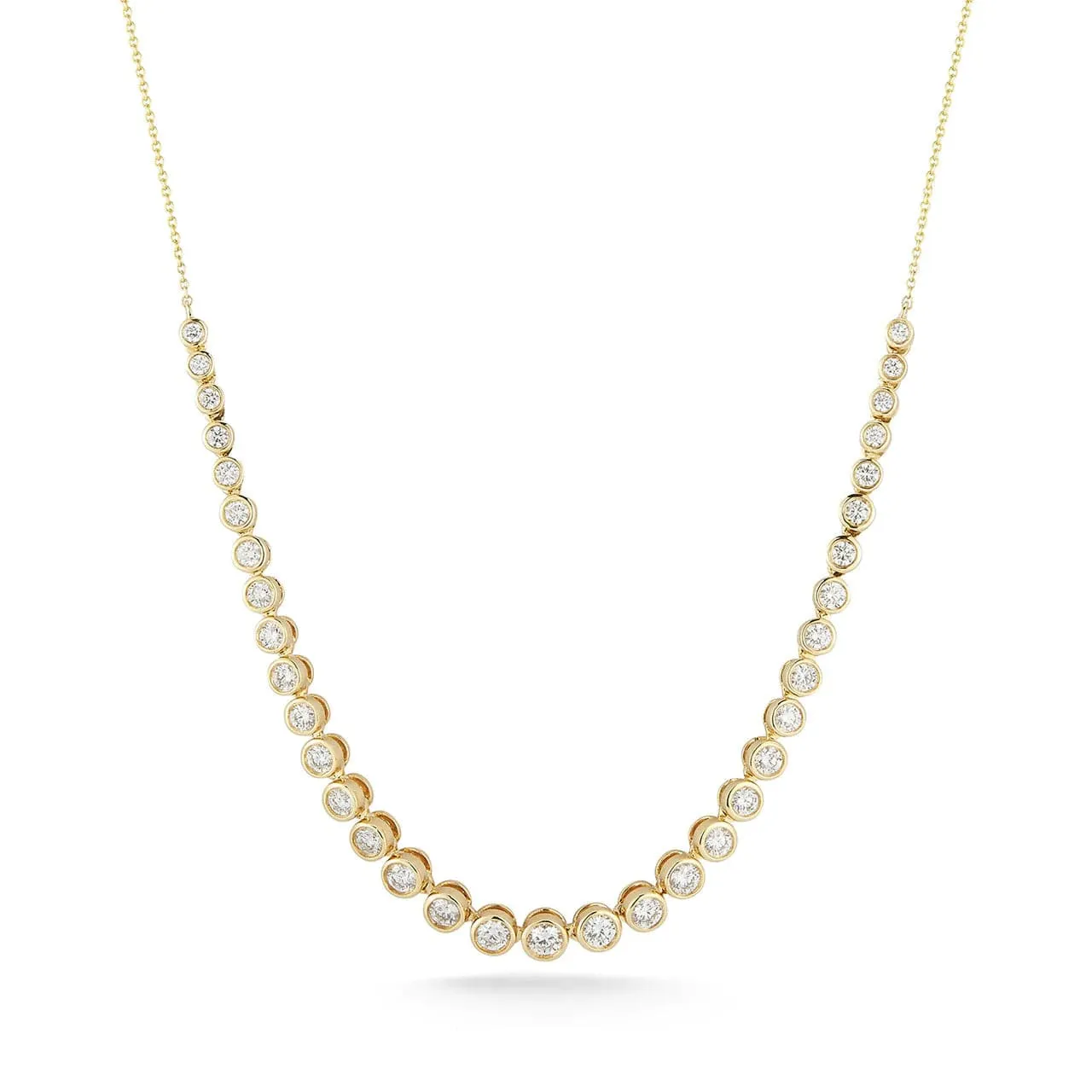 Dana Rebecca Designs Lulu Jack 14k Yellow Gold Graduating Bezel Diamond Tennis Necklace
