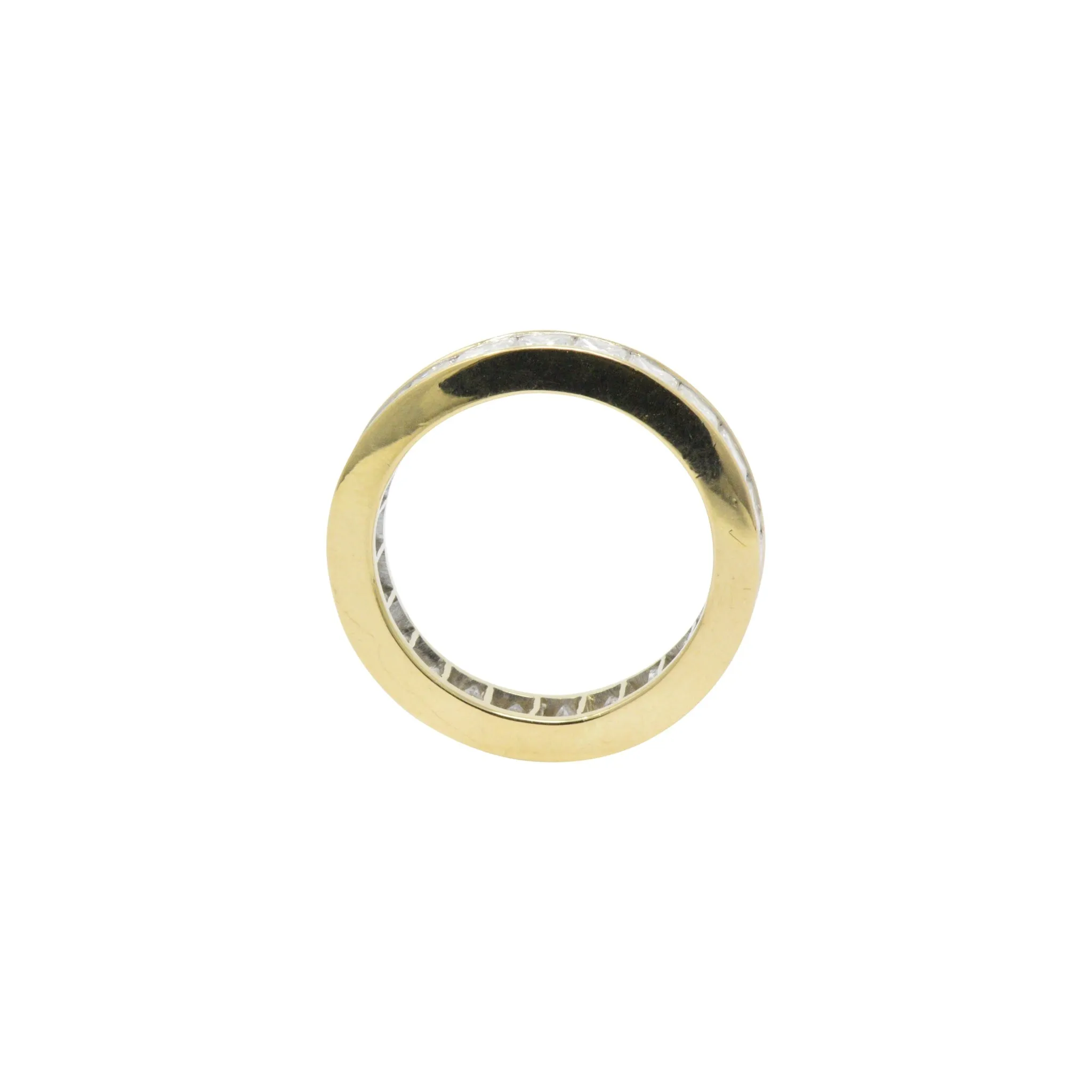 Dazzling 3.25 CTW Princess Cut Diamond 18 Karat Gold Eternity Band Ring