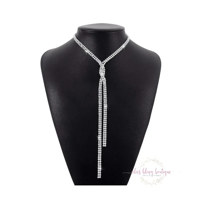 Dazzling Display - White Necklace