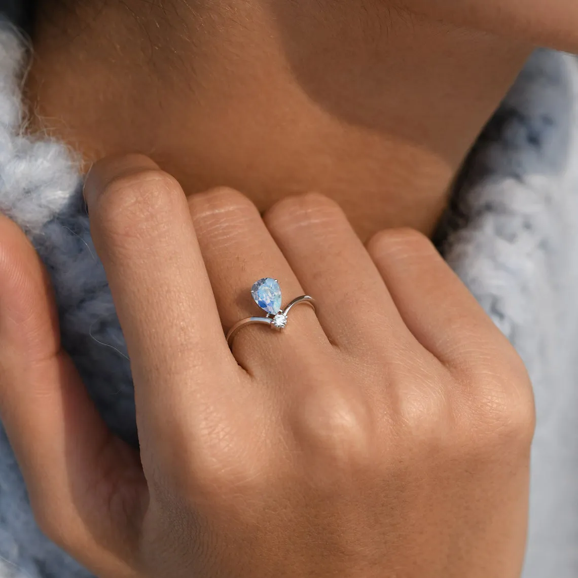 Dazzling Star Moonstone Ring