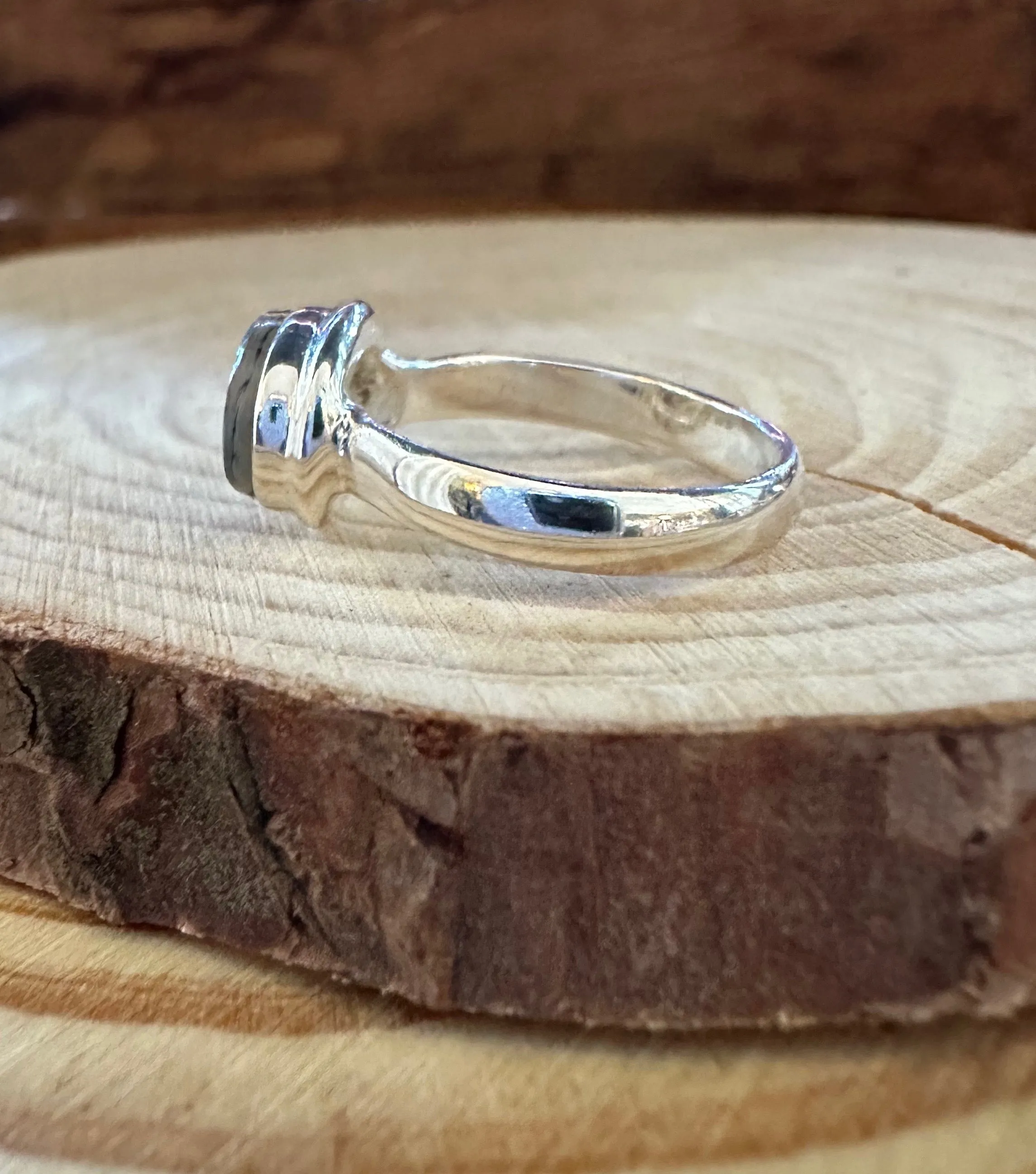 DENDRITIC AGATE and Silver Ring • Size 6