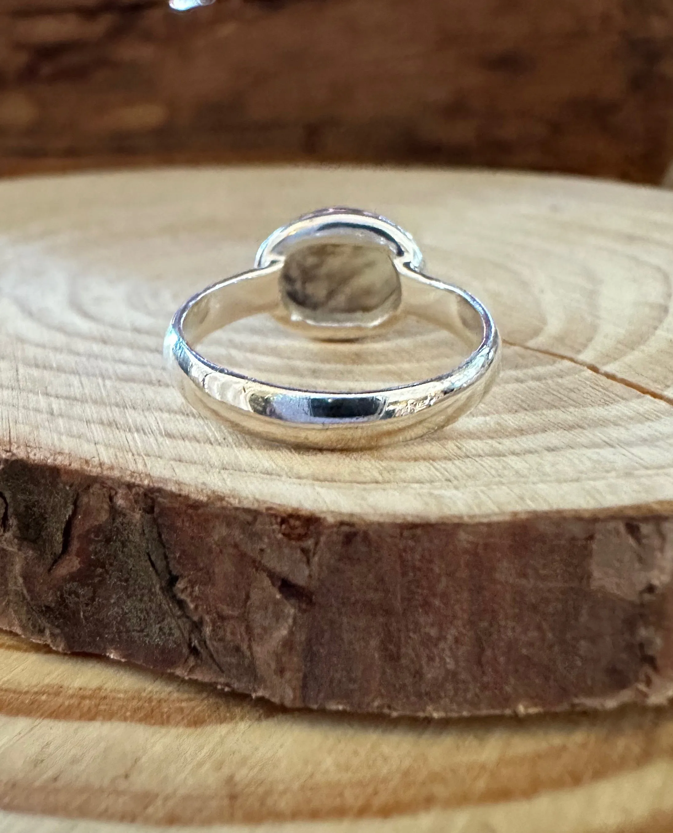 DENDRITIC AGATE and Silver Ring • Size 6