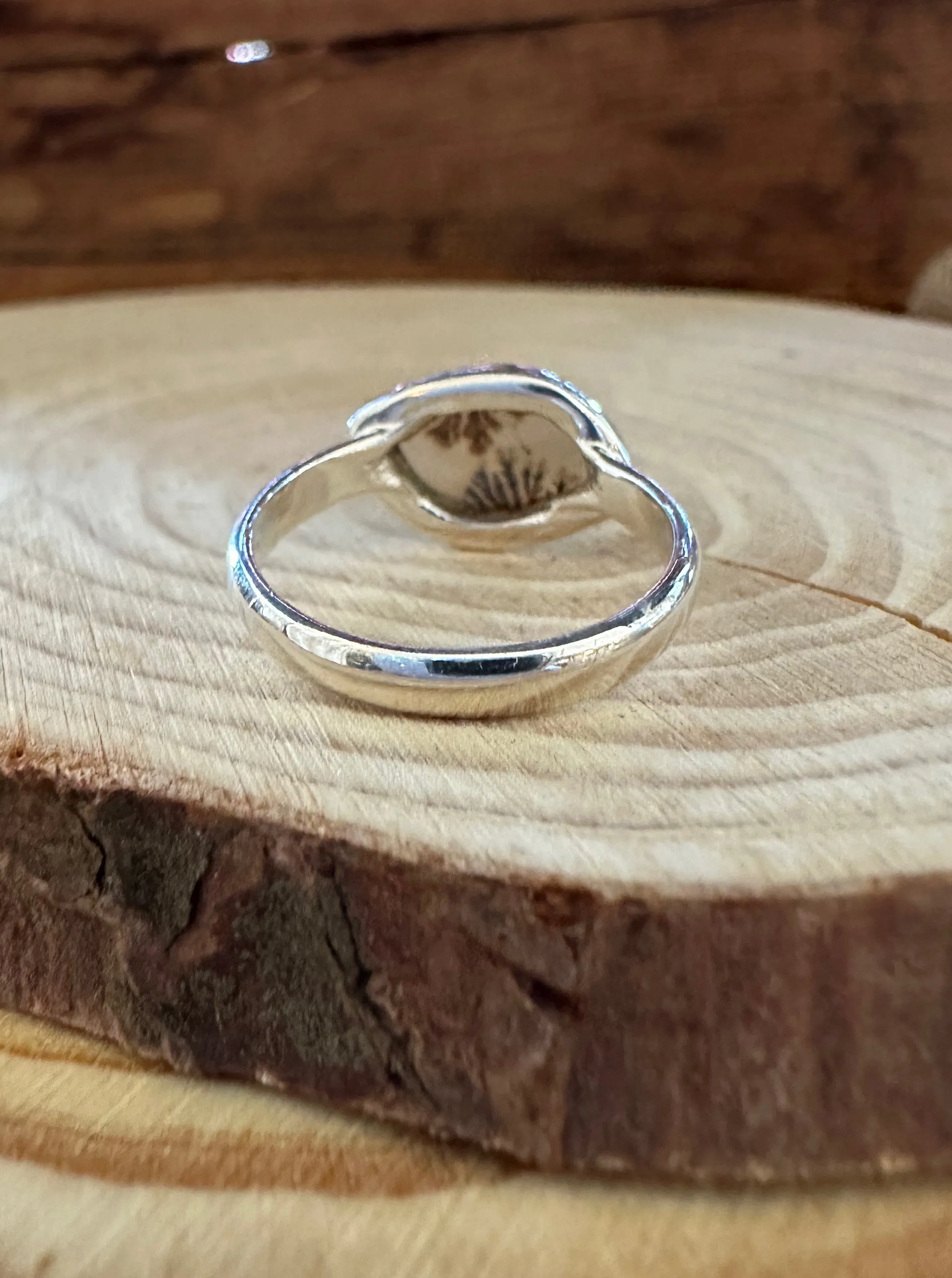 DENDRITIC AGATE and Silver Ring • Size 7