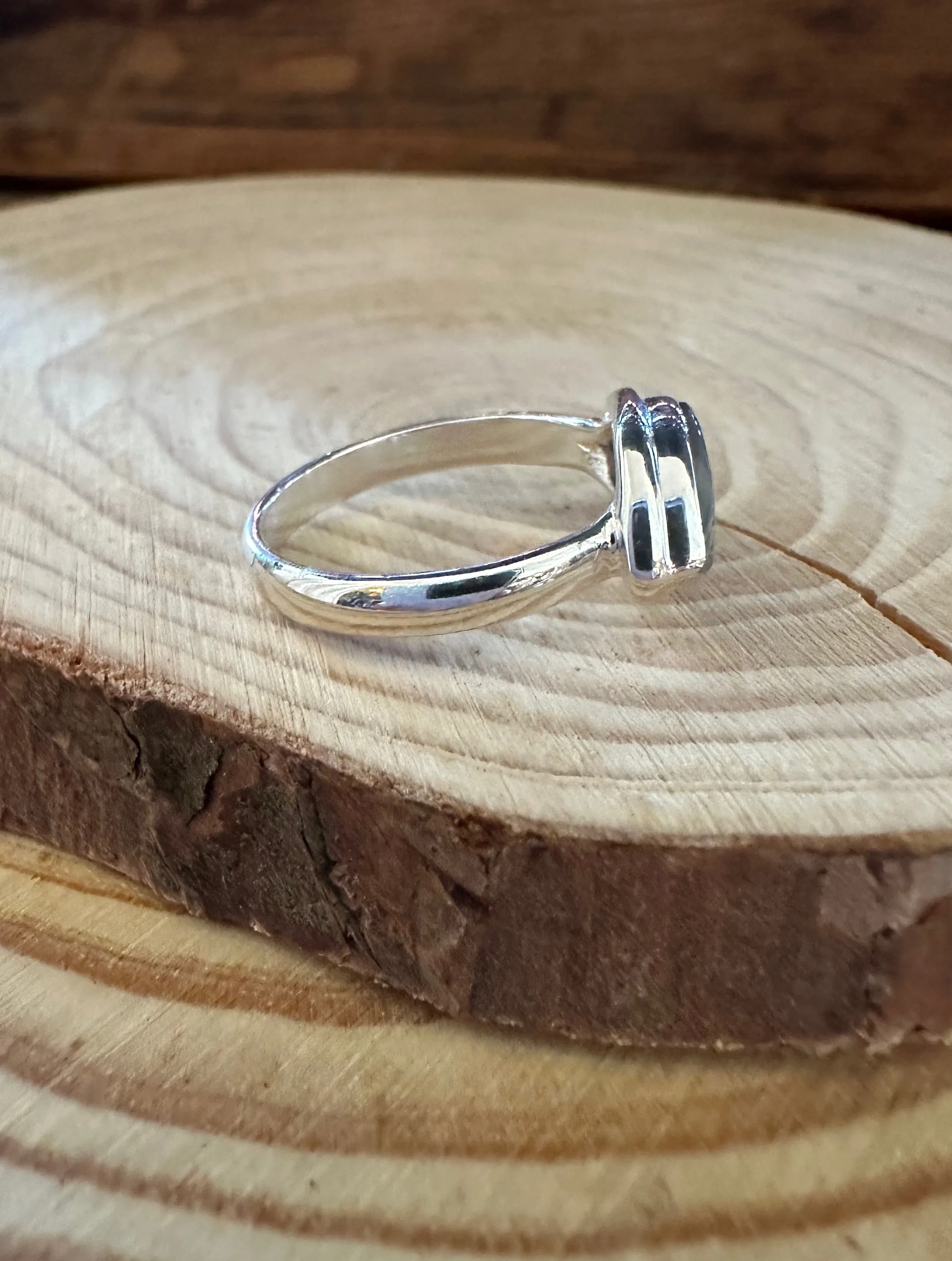 DENDRITIC AGATE and Silver Ring • Size 7