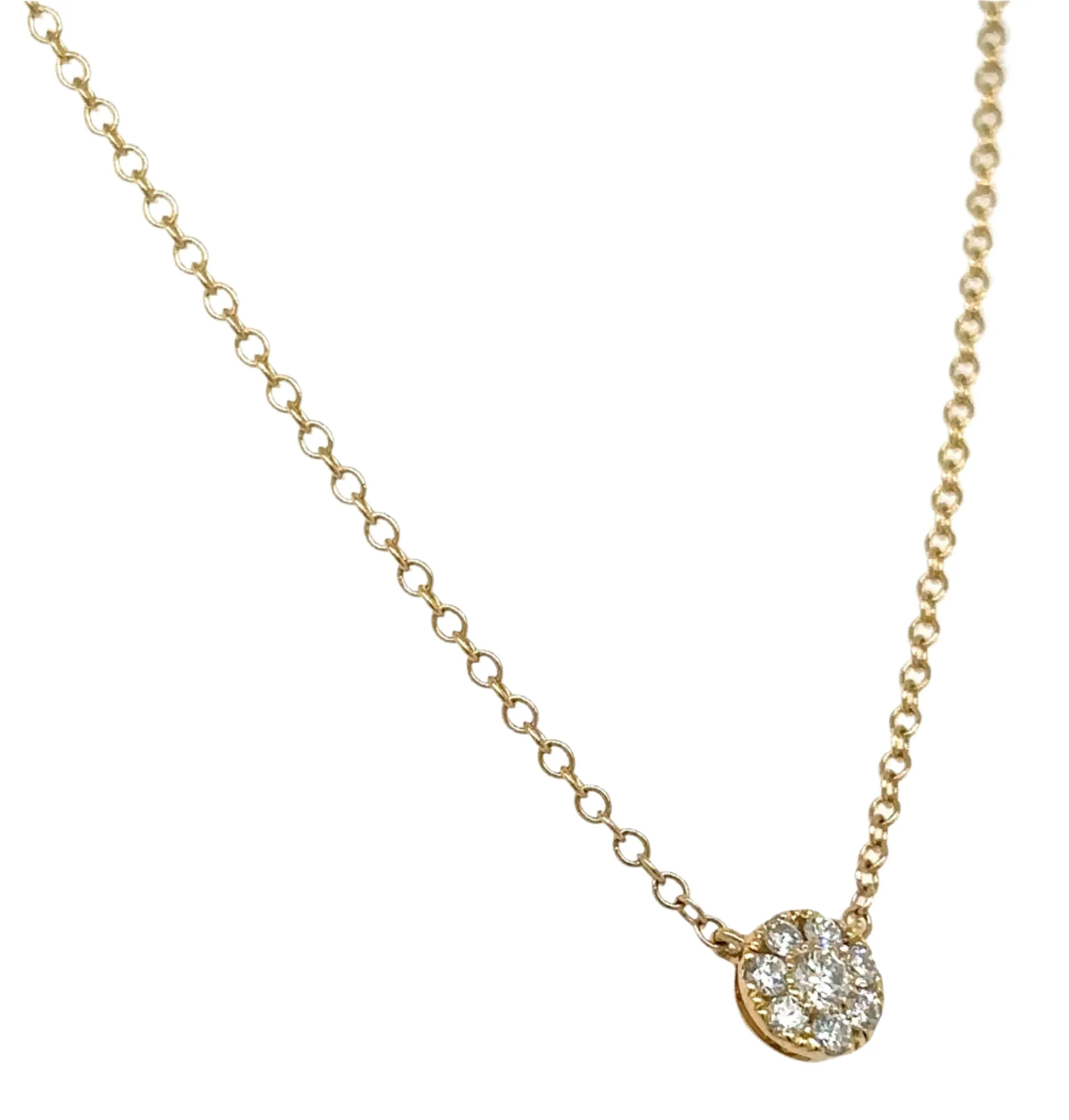Diamond 0.19ct tw Cluster Pendant Necklace