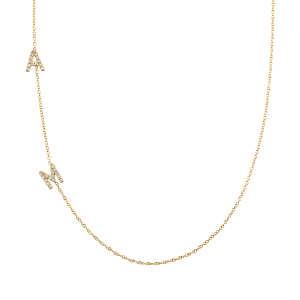 Diamond Asymmetrical Multi Initial Necklace